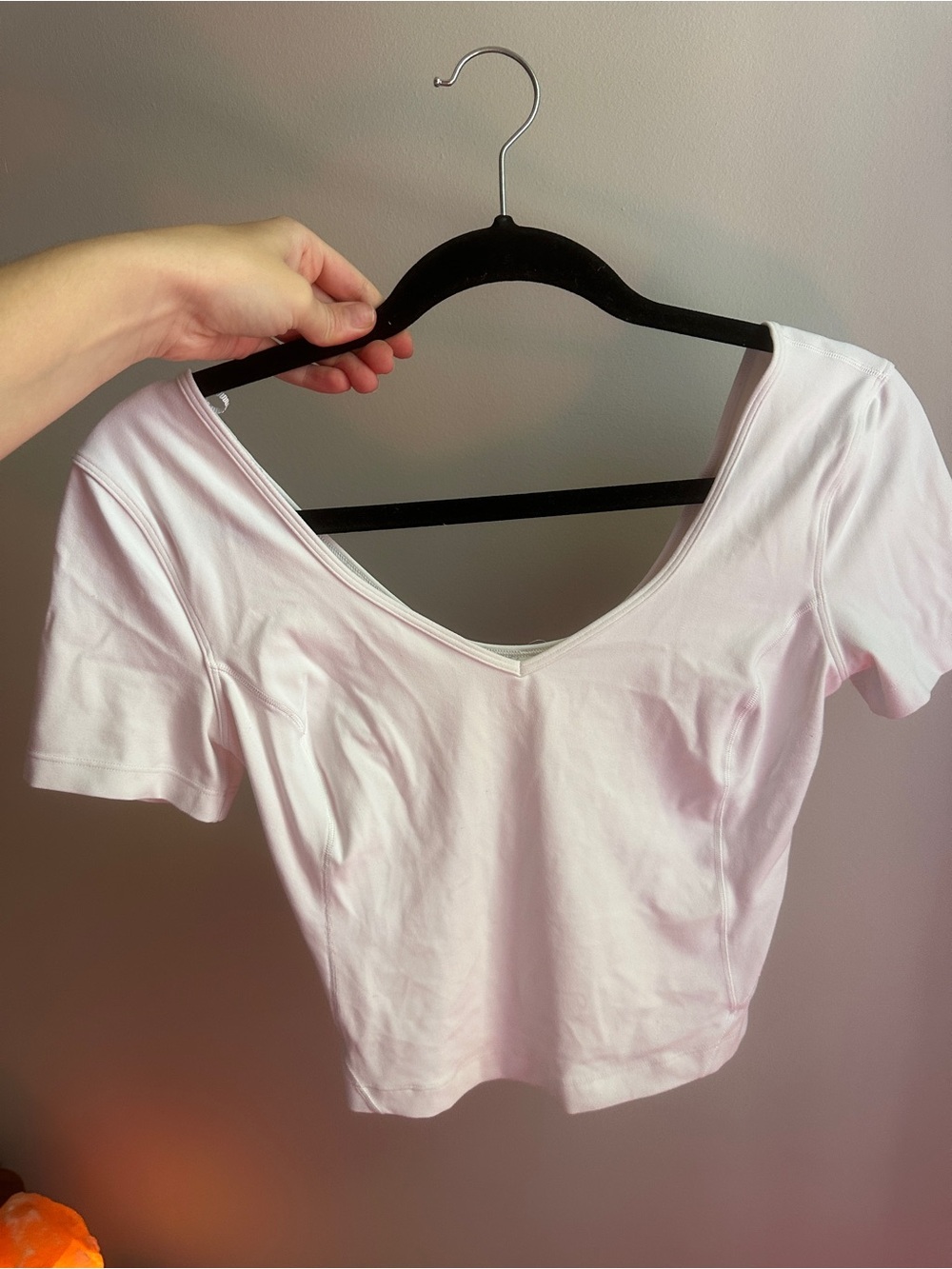 lululemon athletica white V-Neck Crop Tee